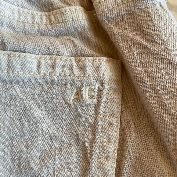 American Eagle AE Stretch Tomgirl Utility Jogger Pant Cream Cotton Knit 4 - Picture 12 of 12